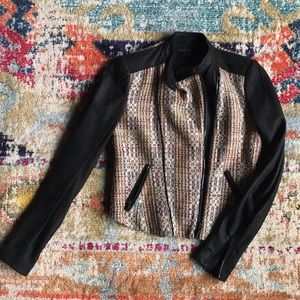 THEORY - ‘SCHELI' TWEAD BIKER JACKET